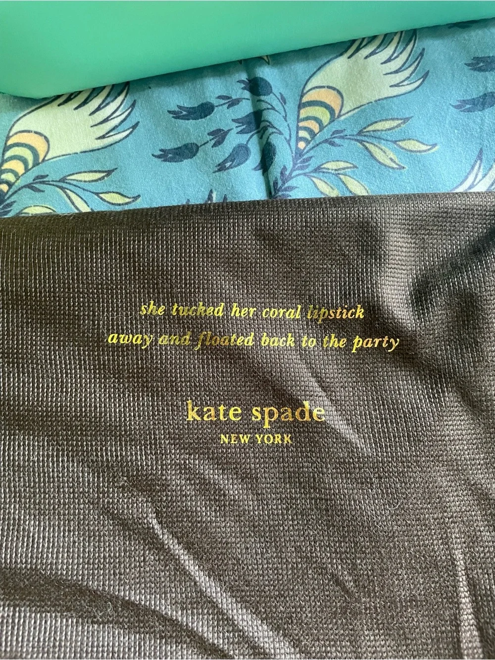 Kate Spade Y2K Turquoise Bow Bottom Leather Vintage Shoulder Bag